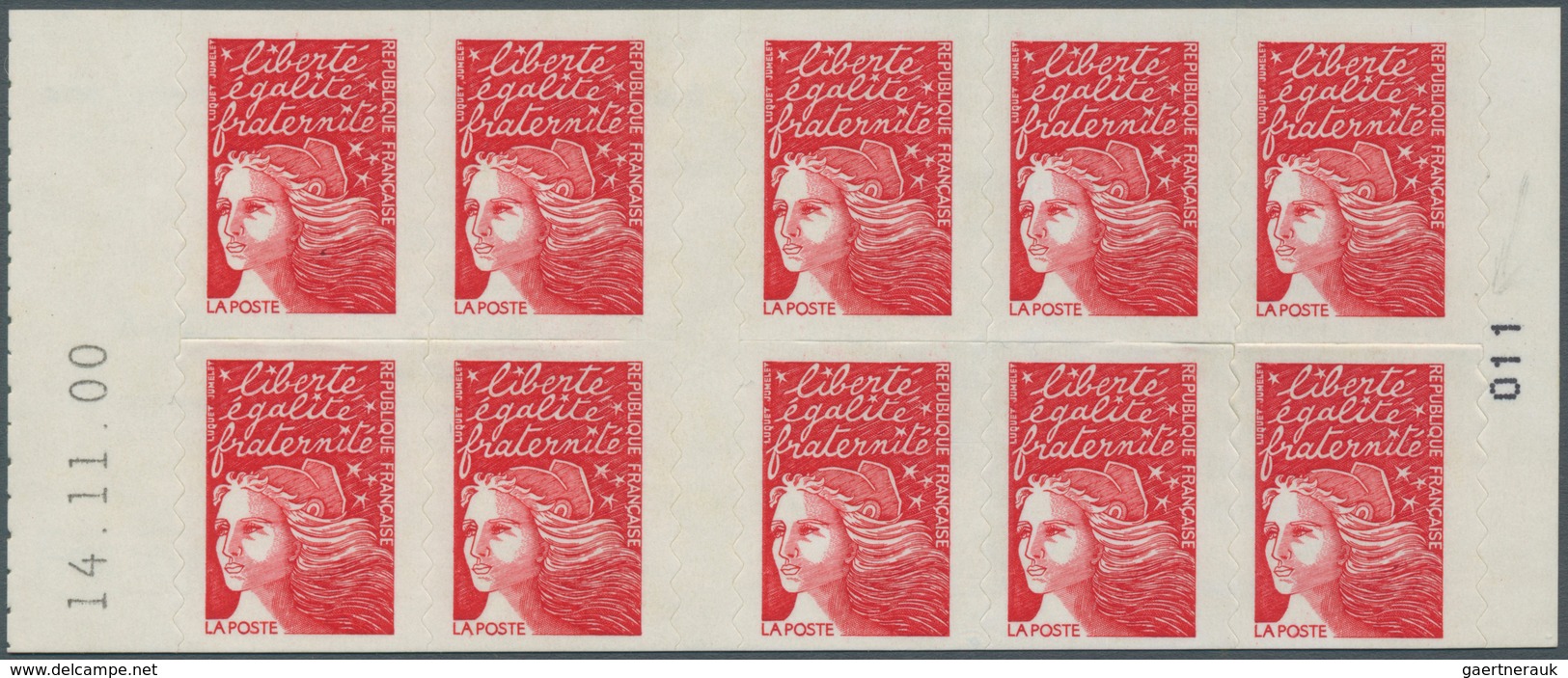 13922 Frankreich - Markenheftchen: 2000. Stamp Booklet 10x Marianne De Luquet (099). Mint, NH. Booklet Cov - Sonstige & Ohne Zuordnung