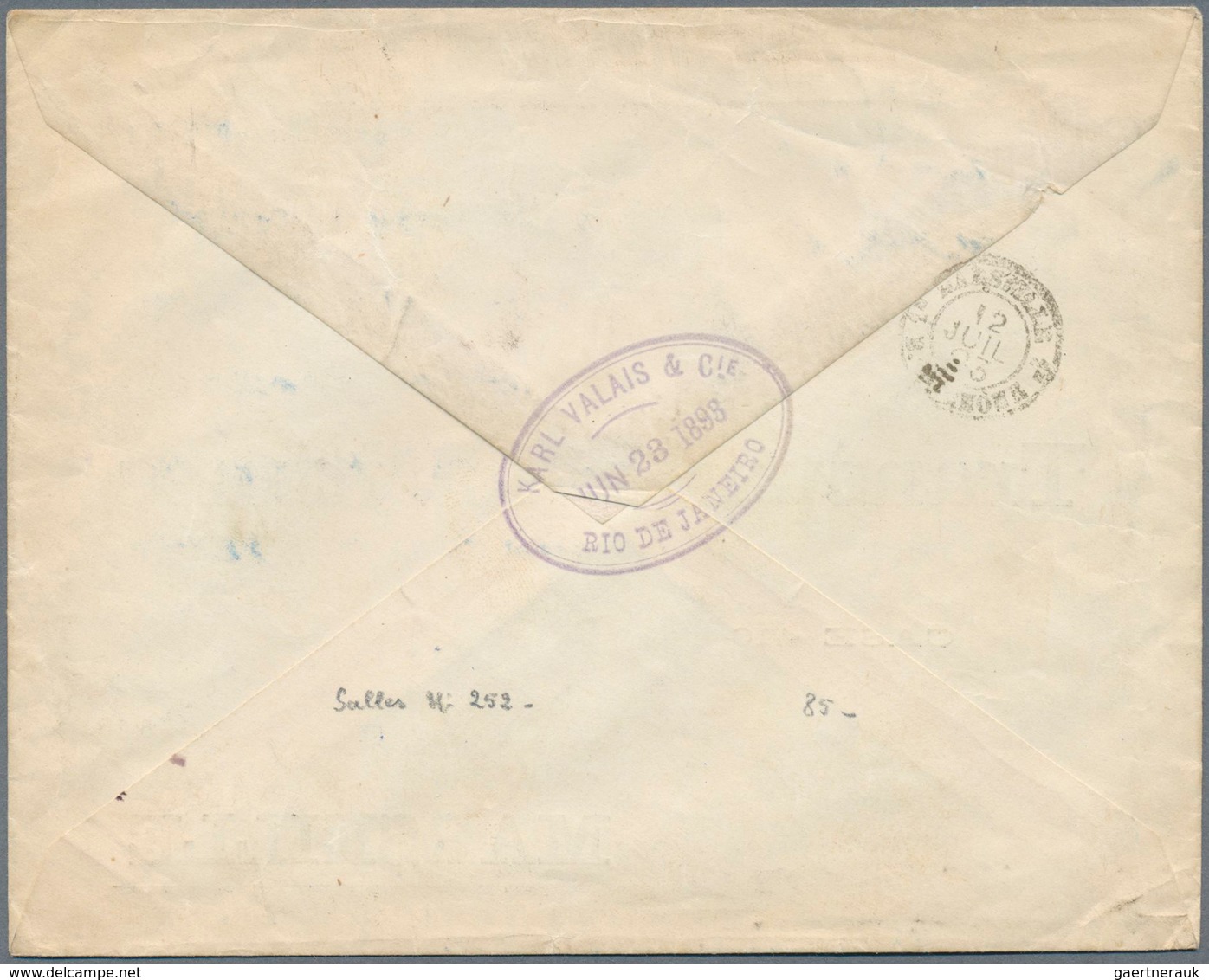 13928 Frankreich - Portomarken: 1893, Postage Due, 1 Fr. Maroon, On Cover From Brasil Via Spain To Marseil - 1859-1959 Lettres & Documents