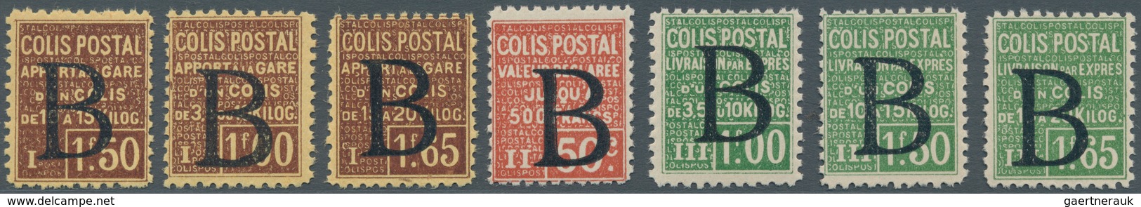 13932 Frankreich - Postpaketmarken: 1936. Non Issued: Complete Set Of 7 Stamps, Overprinted "B". Mint, NH. - Sonstige & Ohne Zuordnung