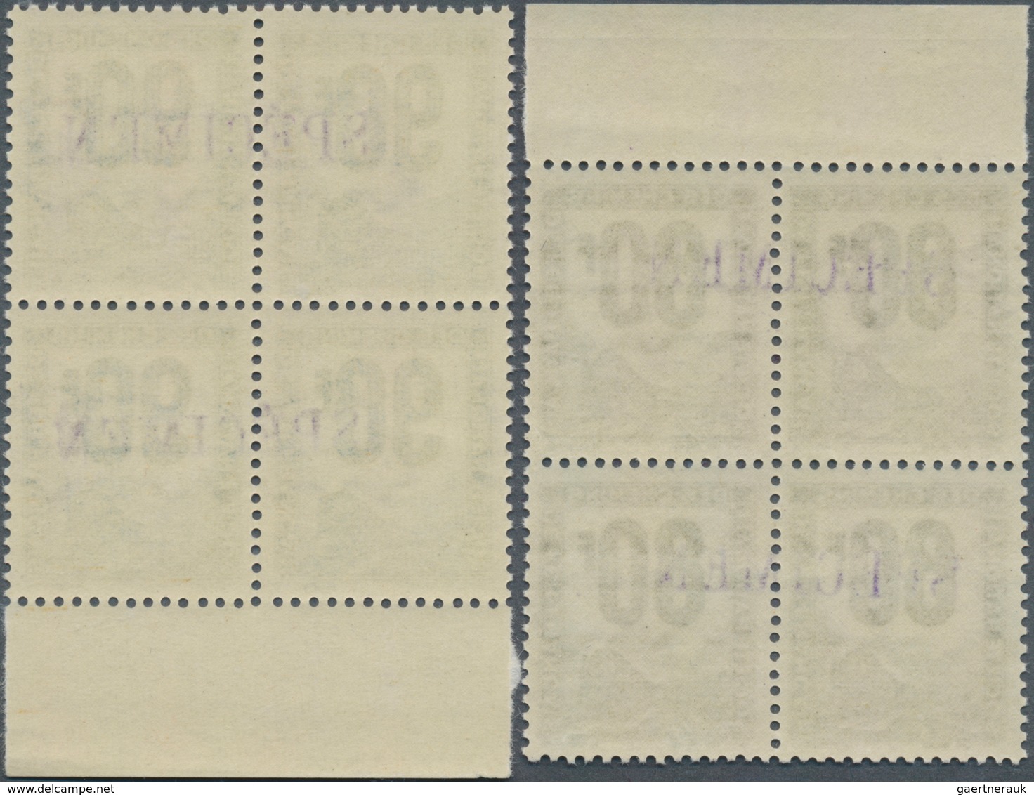 13934 Frankreich - Postpaketmarken: 1944/1947, 1fr. To 90fr., Set Of 14 Values As Marginal Blocks Of Four - Autres & Non Classés