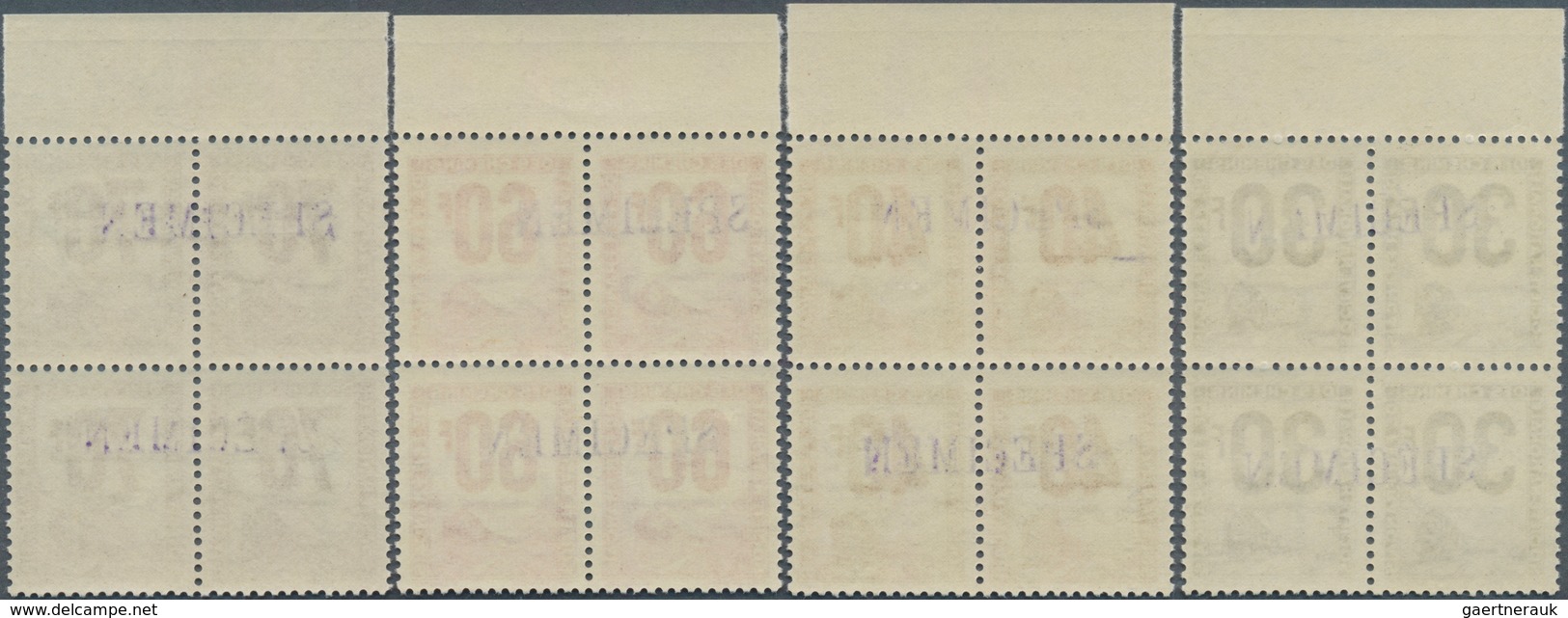 13934 Frankreich - Postpaketmarken: 1944/1947, 1fr. To 90fr., Set Of 14 Values As Marginal Blocks Of Four - Sonstige & Ohne Zuordnung