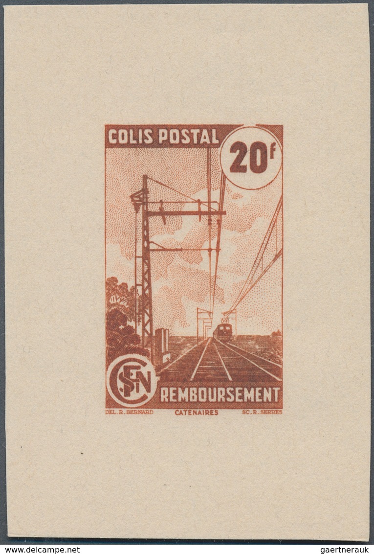 13935 Frankreich - Postpaketmarken: 1944. Die Proof In Brown For Non-issued "20fr Remboursement (Caténaire - Sonstige & Ohne Zuordnung