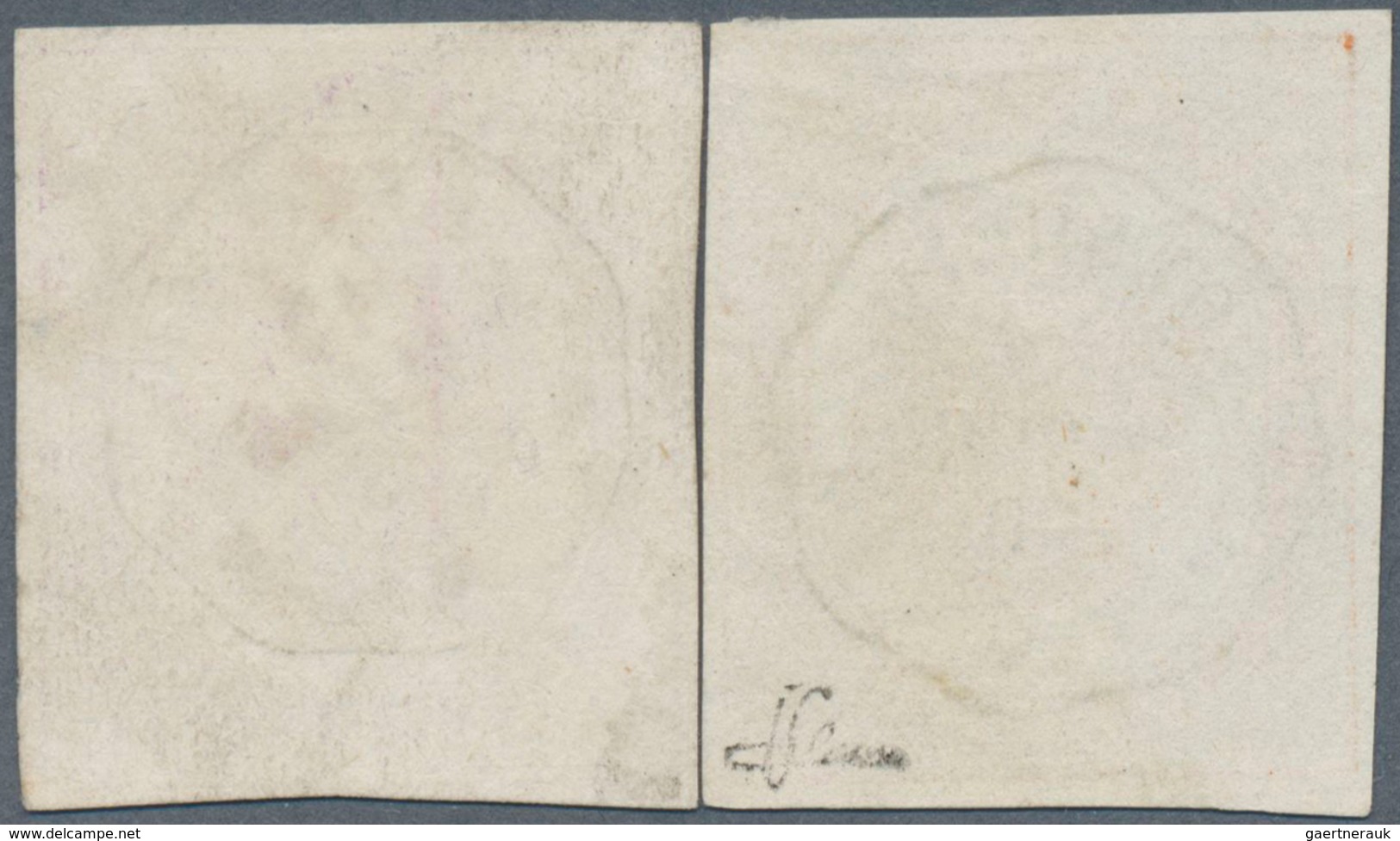 13937 Frankreich - Telegrafenmarken: 1868, 1 And 2 Fr., Each Neat Canceled And Having Full Margins Cut, Si - Telegrafi E Telefoni