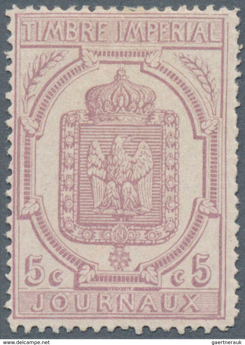 13938 Frankreich - Zeitungsmarken: 1869, Newspaper Stamp 5 C. Purple, Perforated, Having Normal Perforatio - Zeitungsmarken (Streifbänder)