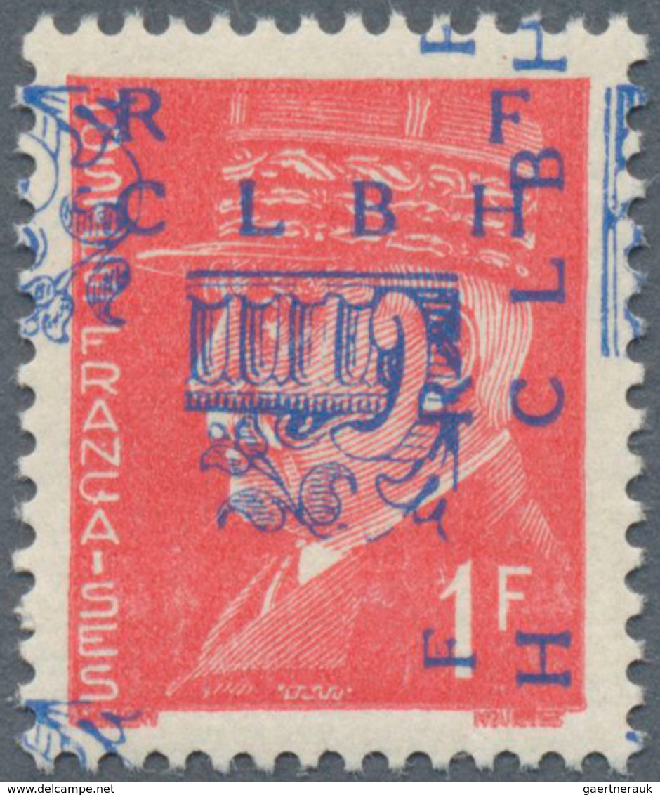 13950 Frankreich - Lokalausgaben: Decazeville (Aveyron): 1944, 1 Fr. Pétain Mint Never Hinged With Overpri - Autres & Non Classés