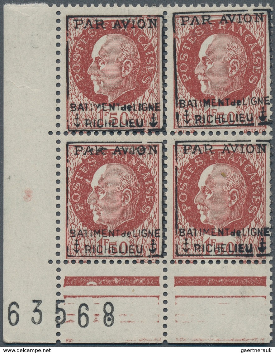 13952 Frankreich - Lokalausgaben: 1943, Liberation: 1 F 50 C Redbrown Petain, With Boxed Overprint "PAR AV - Autres & Non Classés