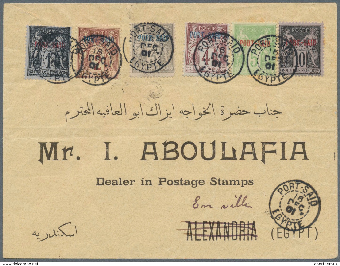 13956 Französische Post In Ägypten - Port Said: 1901. Stated Franking On Local Cover "Port Said 16 DEC 01" - Autres & Non Classés