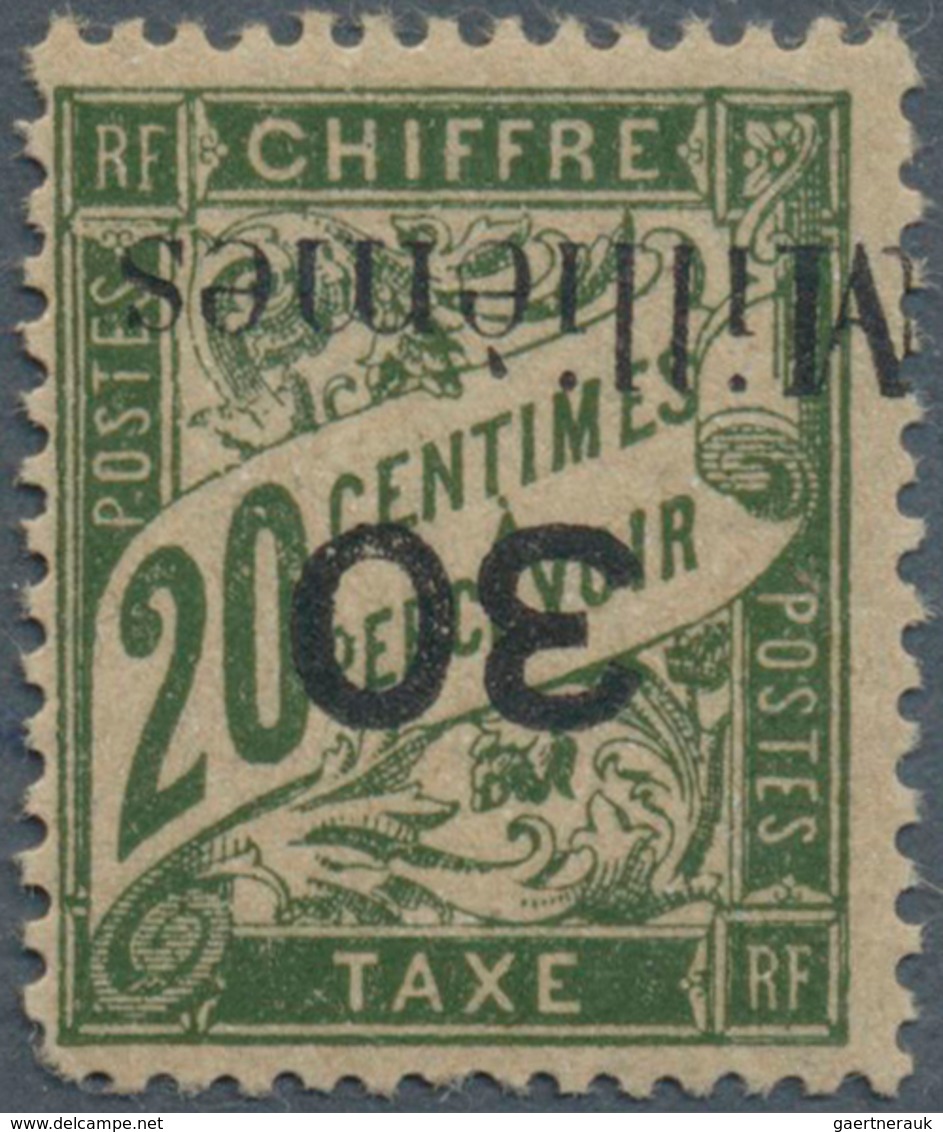 13957 Französische Post In Ägypten - Port Said - Portomarken: 1921. INVERTED OVERPRINT "30 Millièmes" On 2 - Autres & Non Classés