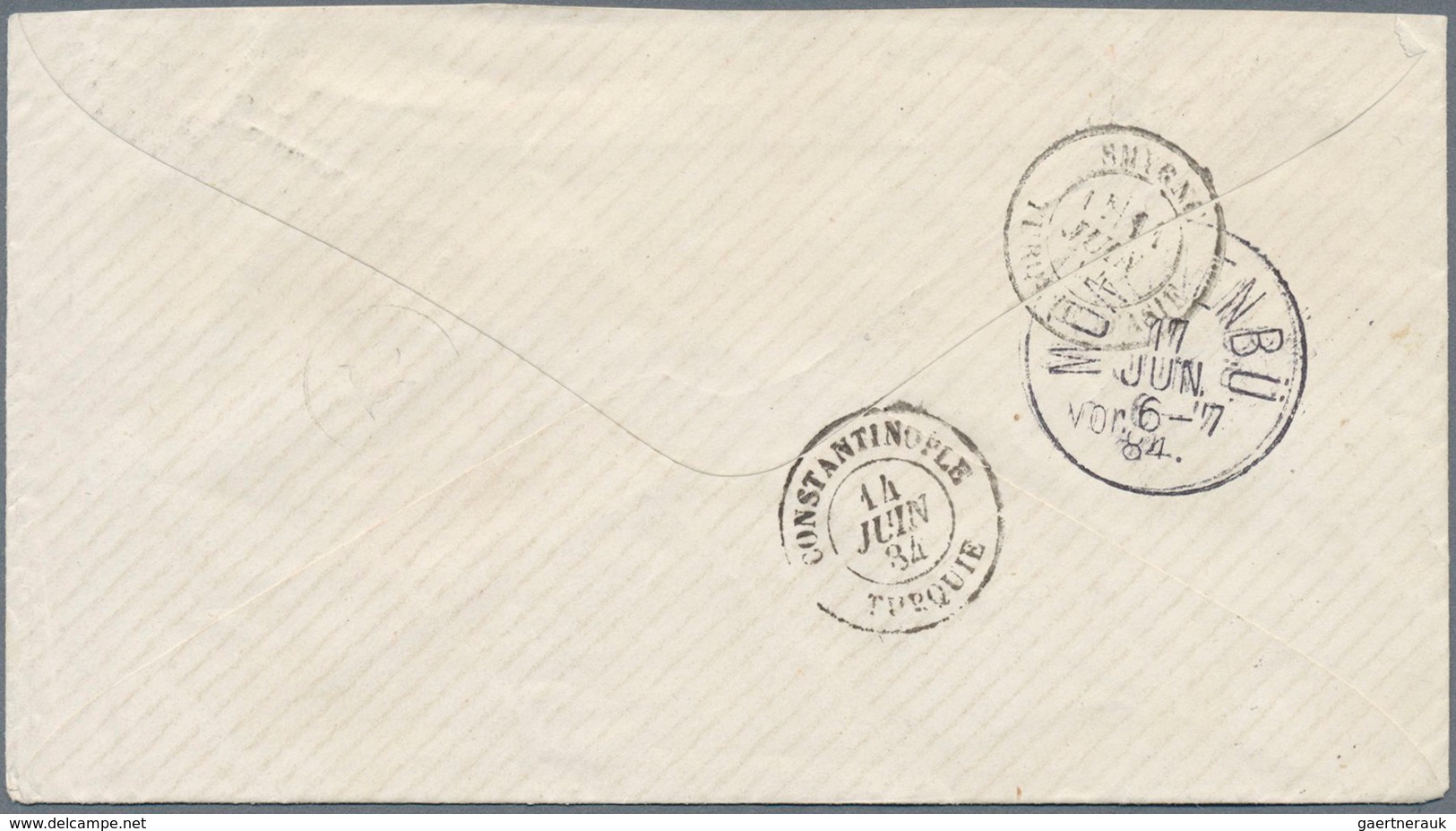 13967 Französische Post In Der Levante: 1884,1885, Two Letters From "MERSINA TURQUIE-DÁSIE" And "BEYROUTHE - Autres & Non Classés