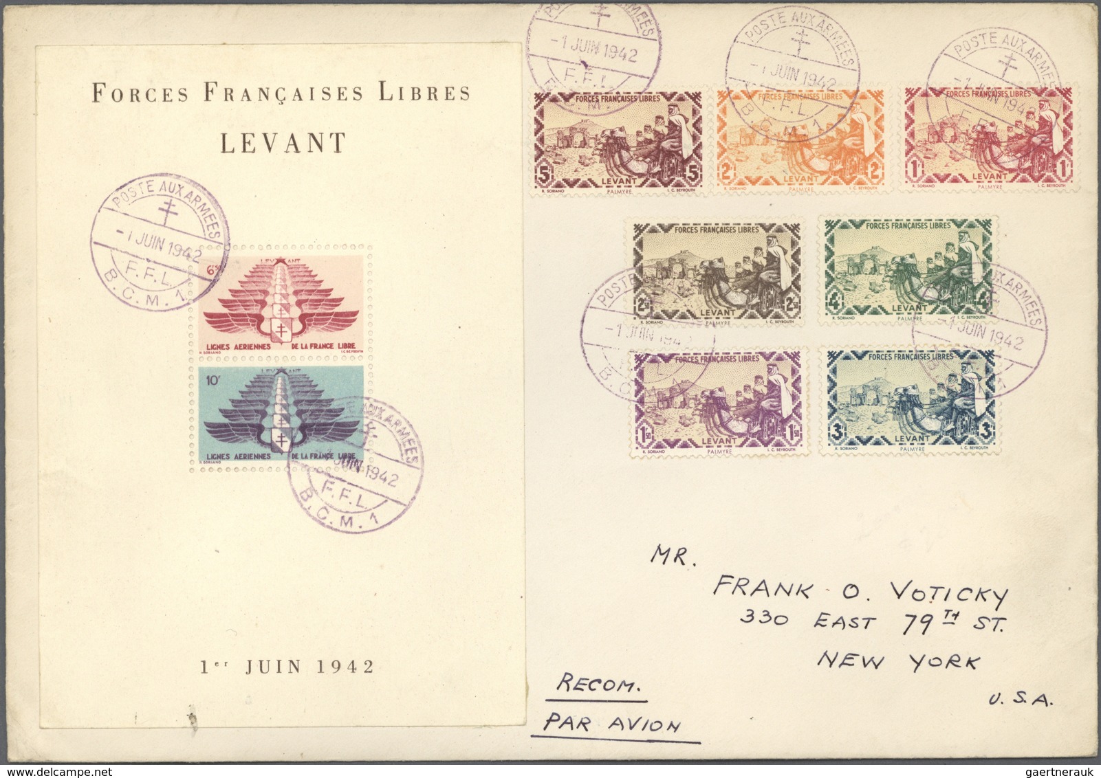 13979 Französische Post In Der Levante: 1942, Air Force Emblem, Souvenir Sheet Perf. And Imperf., Each On - Autres & Non Classés