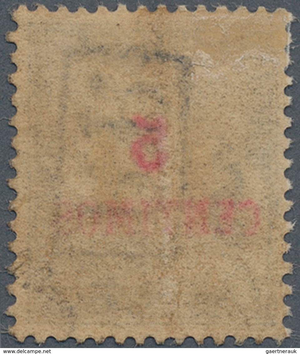 13981 Französische Post In Marokko: 1903, 5 C. Postage Stamp Blue With Red Overprint '5 / CENTIMOS' As Wel - Autres & Non Classés