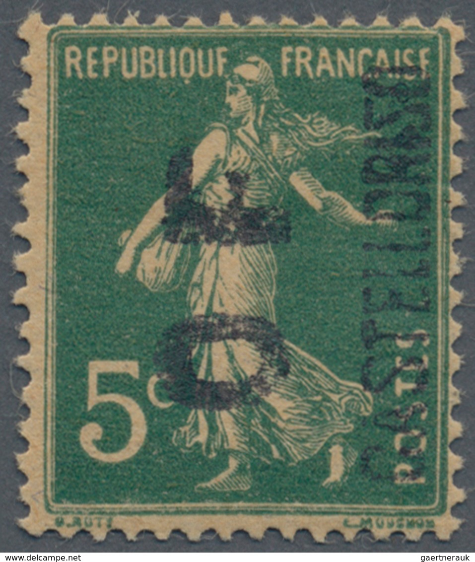 13985 Französische Besetzung I. WK - Castellorizo: 1920, OF Overprints, 5c. Semeuse With Inverted Surcharg - Sonstige & Ohne Zuordnung