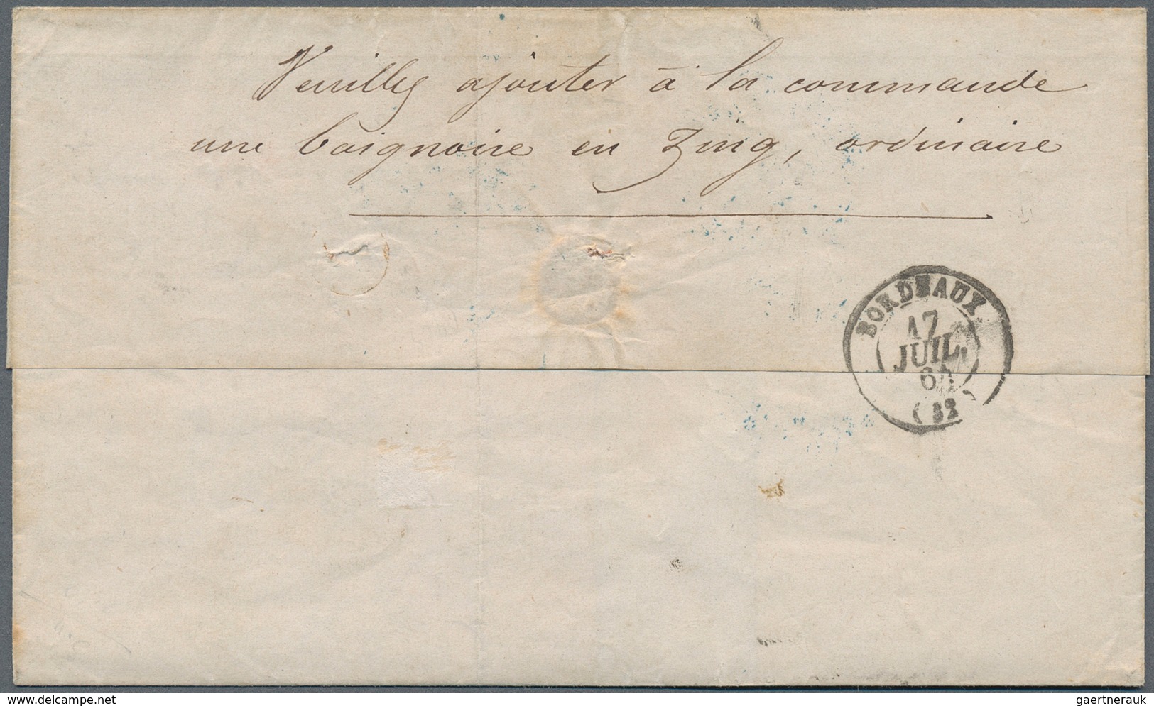 13992 Französische Kolonien - Allgemeine Ausgabe: 1864, 10 C Yellow-brown And 40 C Vermilion Eagle, Tied B - Autres & Non Classés