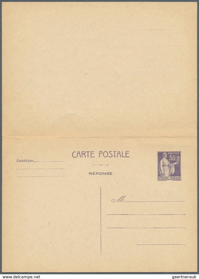 13996 Frankreich - Ganzsachen: 1938/1941, Type "Paix", 55c. Lilac, Reply Card, Unused. One Of The Rarest S - Sonstige & Ohne Zuordnung