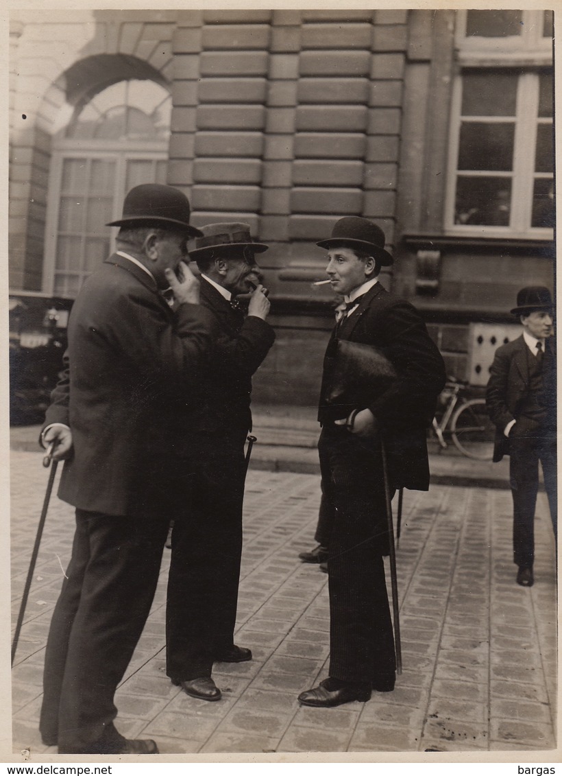 Photo Ancienne Aviation Capitaine Heurteau Et Le Général Pipe De Joffre - Guerre, Militaire