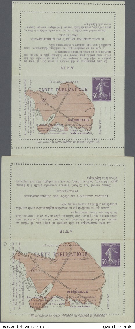 14012 Frankreich - Ganzsachen: 1910, 30 C Violet On Bright Green Semeuse, Pneumatic Stationery Letter Card - Sonstige & Ohne Zuordnung