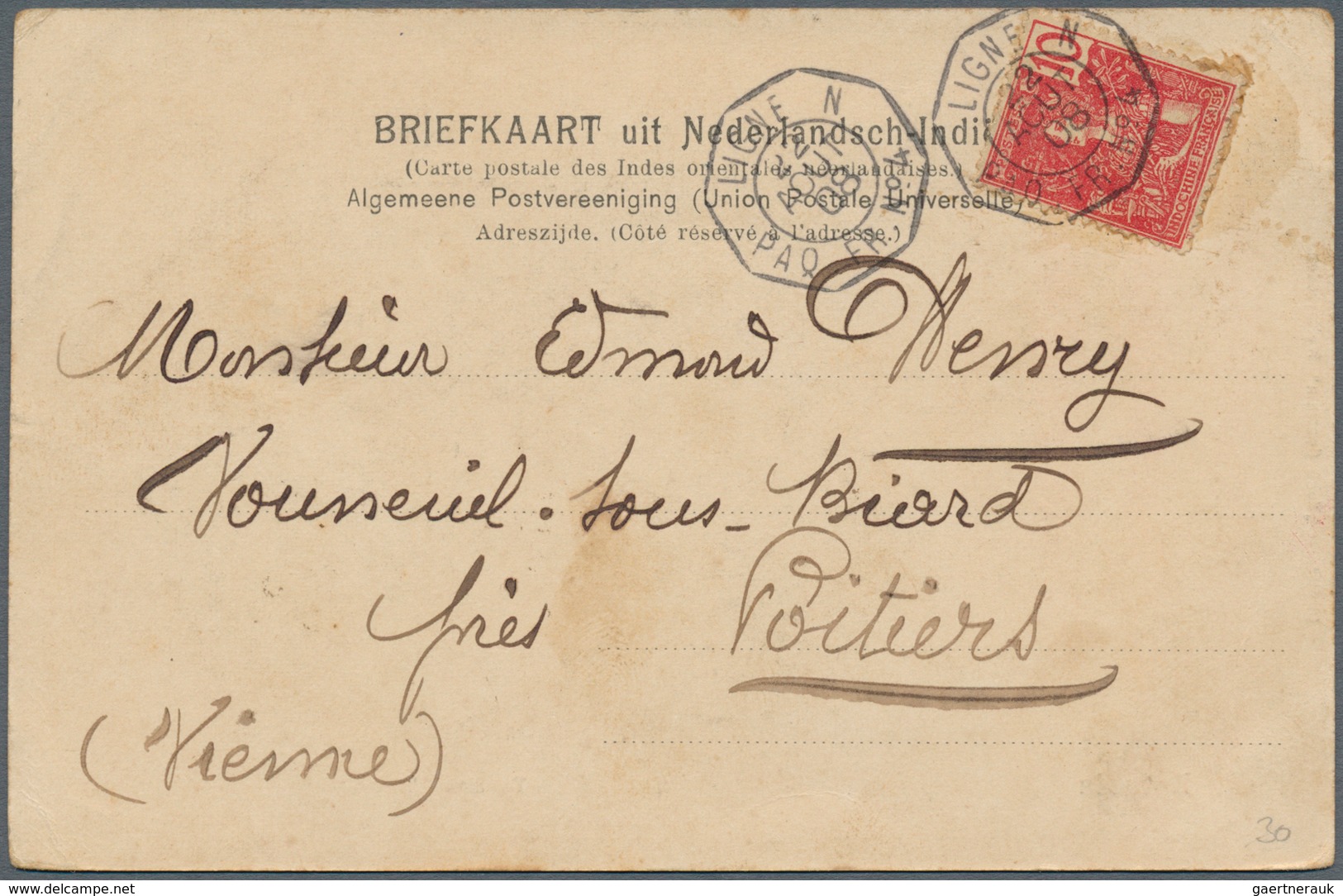 14039 Frankreich - Schiffspost: 1904/1908, Three Franked Picture Cards With Motives From Cambodgia And Bat - Autres & Non Classés