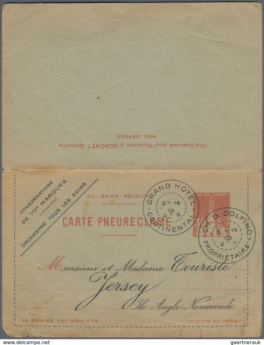 14042 Frankreich - Besonderheiten: 1900 Ca., CARTE PNEURECLAME, Ile De Jersey, Private Advertising Letter- - Autres & Non Classés