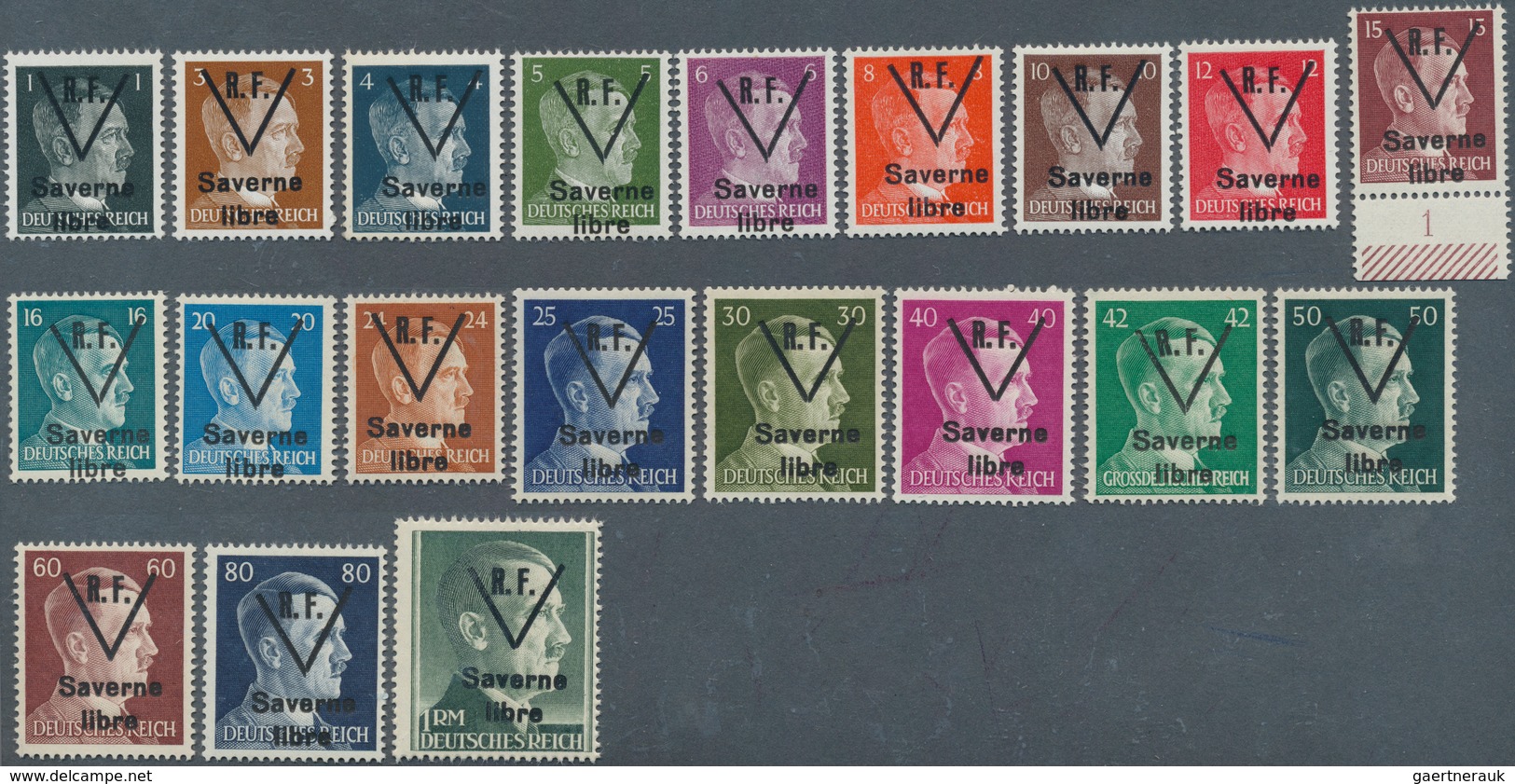 14052 Frankreich - Besonderheiten: 1944, Liberation, Saverne, 1pf. To 1m., Set Of 20 Values, Unmounted Min - Autres & Non Classés