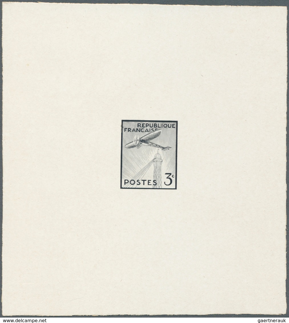 14062 Frankreich - Besonderheiten: (Undated). Die Proof In Black For Unissued Type Postes "3c Airplane Ove - Autres & Non Classés