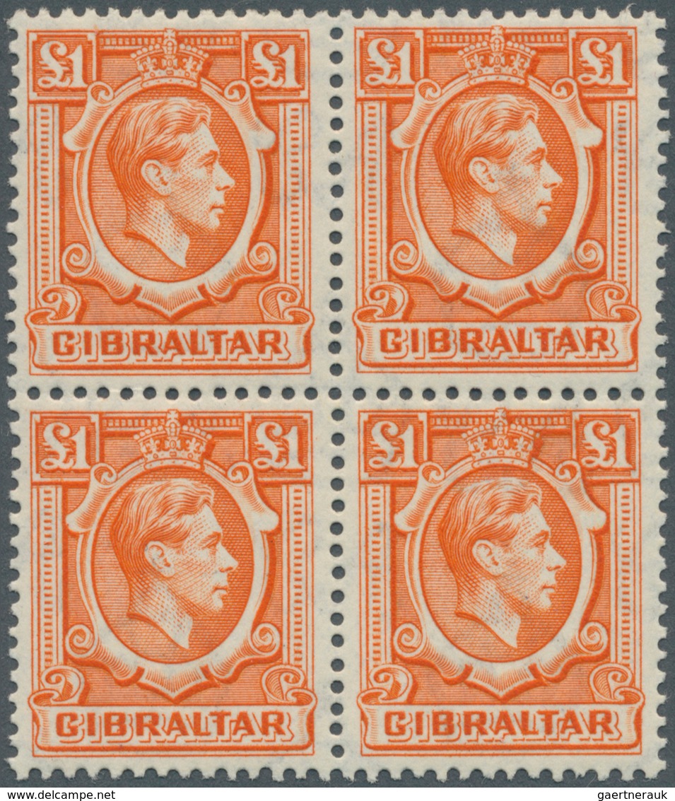 14072 Gibraltar: 1938, Freimarken: Ansichten Aus Gibraltar Und König Georg VI., Sieben Postfrische Werte J - Gibraltar