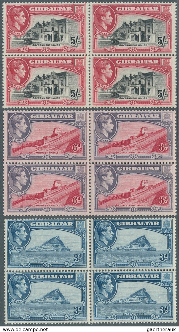 14072 Gibraltar: 1938, Freimarken: Ansichten Aus Gibraltar Und König Georg VI., Sieben Postfrische Werte J - Gibraltar