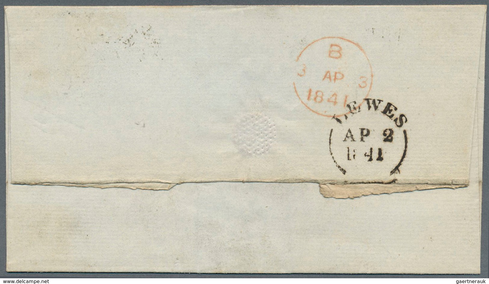 14134A Großbritannien: 1841, 1d. Black, Fresh Colour, Close To Full Margins, On Lettersheet Clearly Oblit. - Sonstige & Ohne Zuordnung