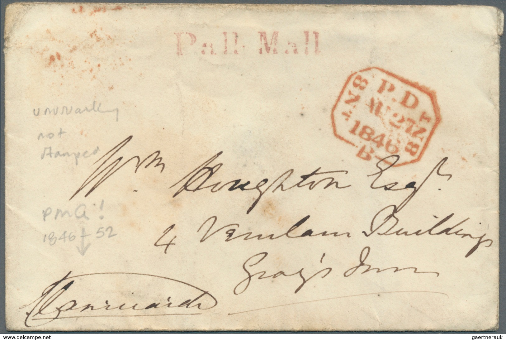 14141 Großbritannien: 1846, Burgh, Ulick John De (1802-1874), 0fficial Cover From POSTMASTER-General Of He - Autres & Non Classés