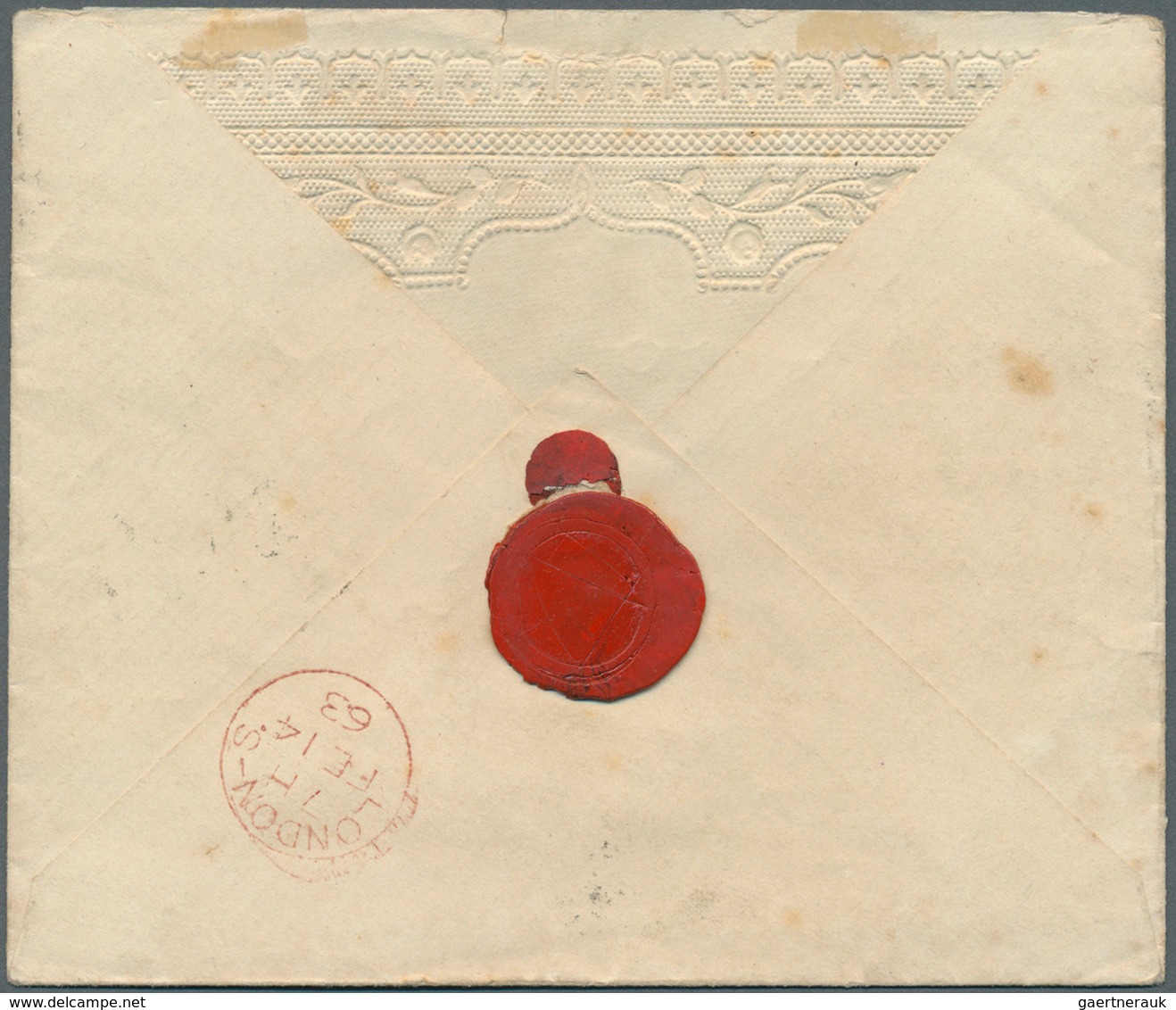 14150 Großbritannien: 1863, 1d. Rose-red On Valentine's Cover, Oblit. By 466 Liverpool Duplex FE 13 63 To - Autres & Non Classés