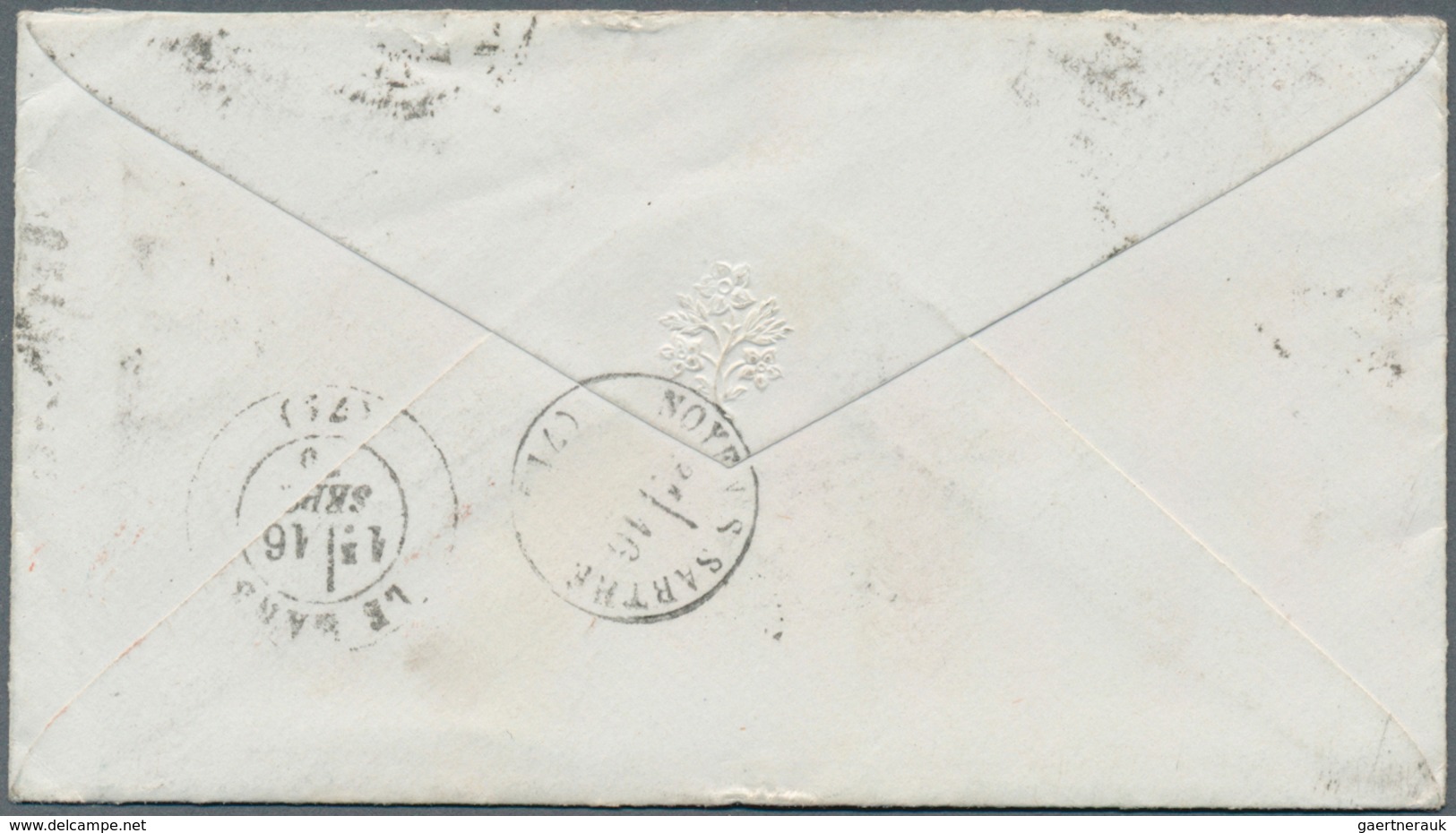 14159 Großbritannien: 1867, four letter franked with 3d QV rose with large corner letter, plate no. "5" po