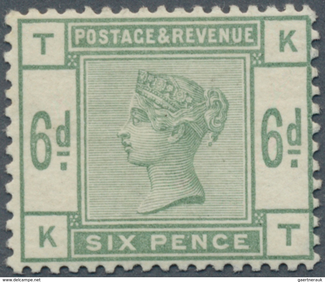14166 Großbritannien: 1883, 6d. Dull Green, Fresh Colour, Well Perforated, Mint O.g. Previously Hinged (ap - Sonstige & Ohne Zuordnung