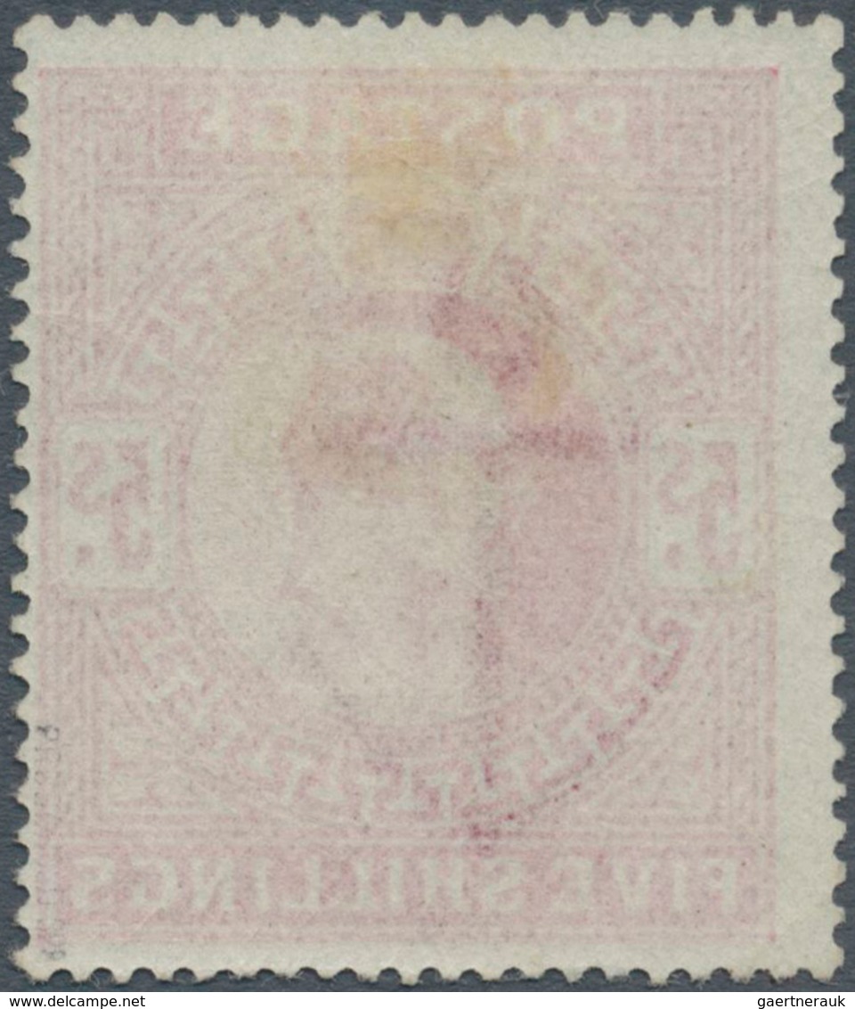 14173 Großbritannien: 1902/1912, 5s. Carmine, Fresh Colour, Well Perforated, Slight Corner Creasing, Mint - Autres & Non Classés