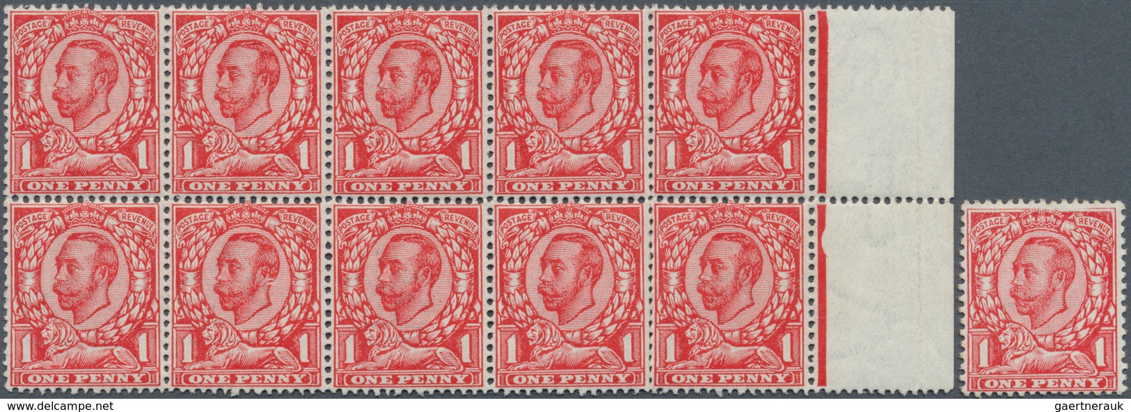 14180 Großbritannien: 1912, 1d. Scarlet, Wm Crown, Single Stamp Showing Variety "No Cross On Crown And Bro - Autres & Non Classés