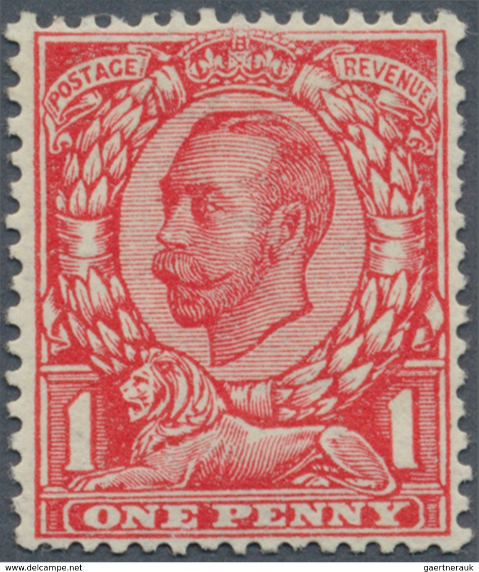 14191 Großbritannien: 1912, 1d. Scarlet, Wm Multiple Cypher, Watermark Sideways And "No Cross On Crown", M - Autres & Non Classés