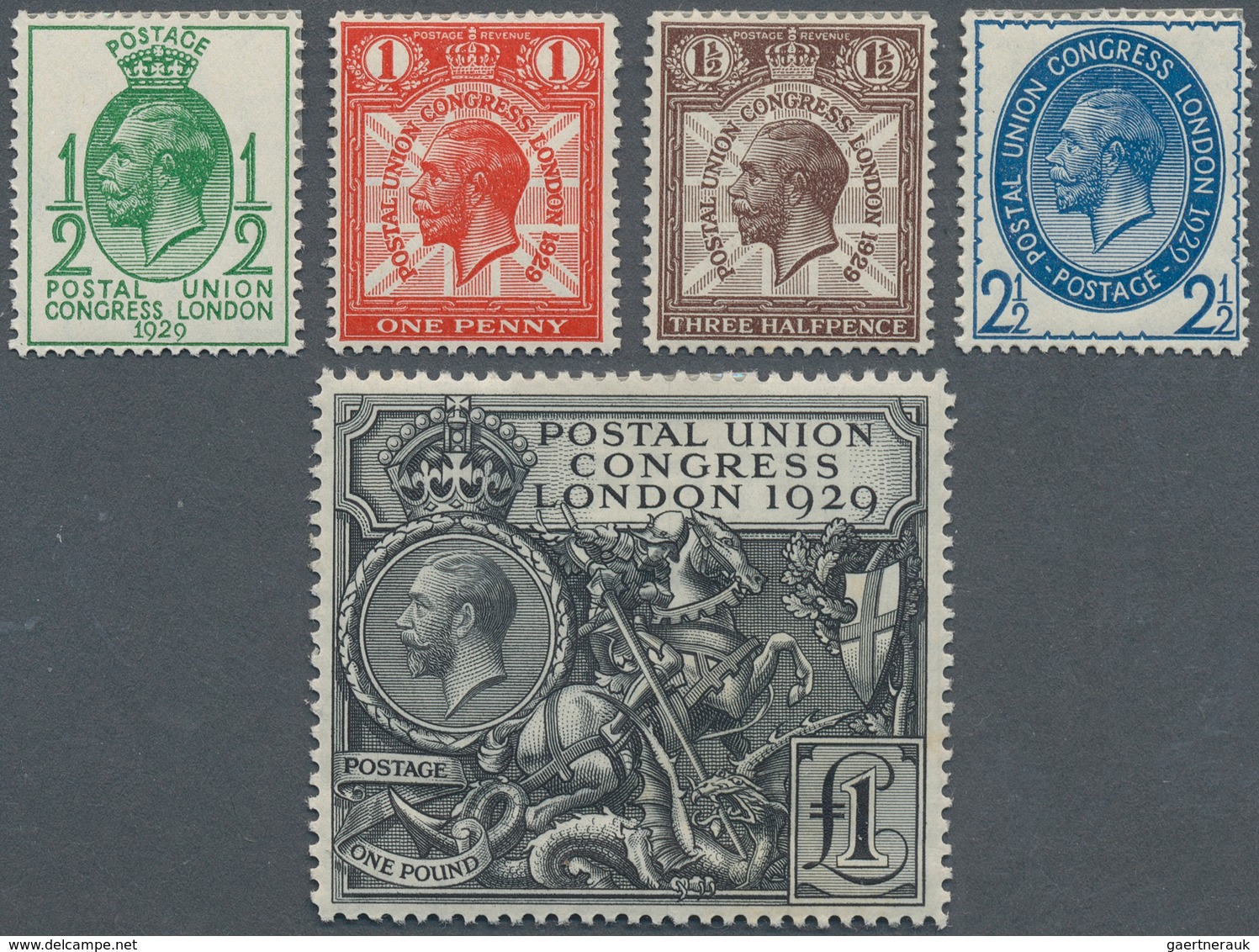 14211 Großbritannien: 1929 UPU Complete Set To £1, Mint With First Hinge, £1 With A Light And Near To Hori - Sonstige & Ohne Zuordnung