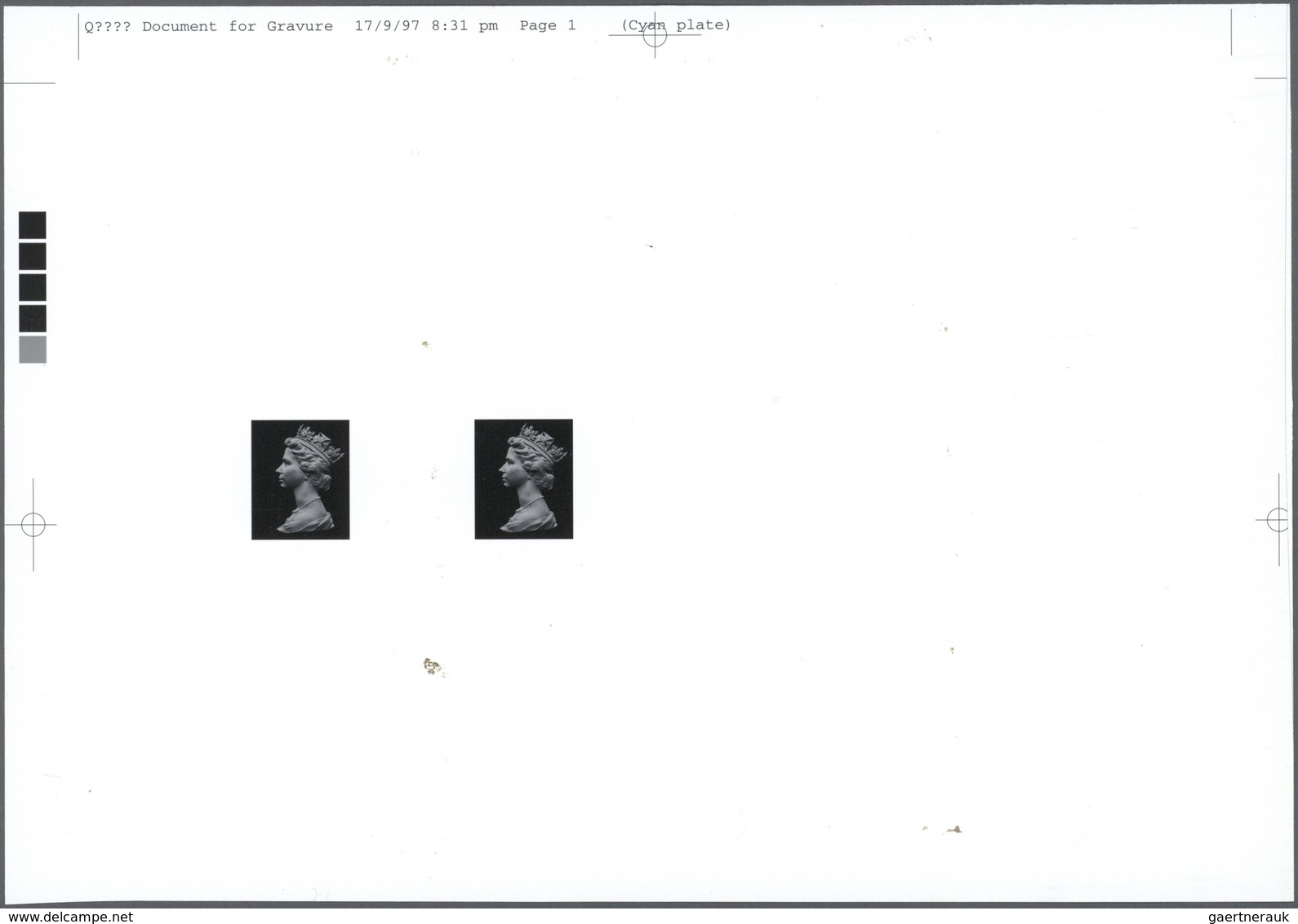 14237 Großbritannien - Machin: 1997, Proof Sheet On Photographic Paper, Size 23,5:16,2 Cm, Depicting Two D - Machin-Ausgaben