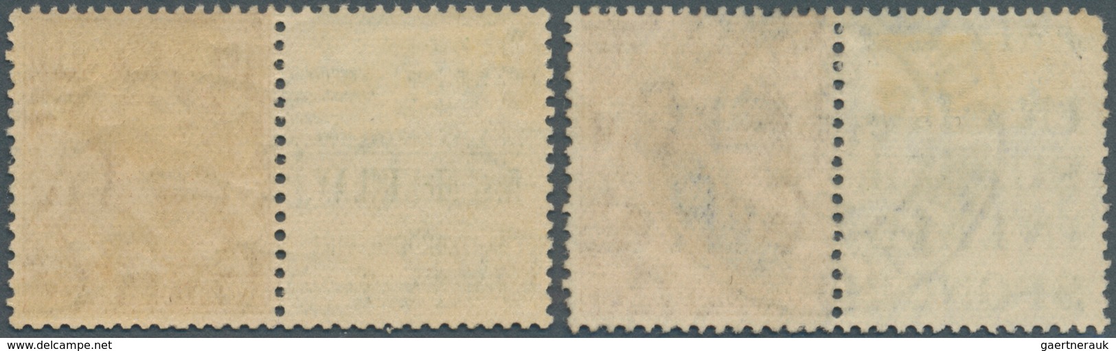 14245 Großbritannien - Zusammendrucke: 1924, 1½d. Red-brown, Wm Block Cypher, Two Commercially Used Se-ten - Sonstige & Ohne Zuordnung
