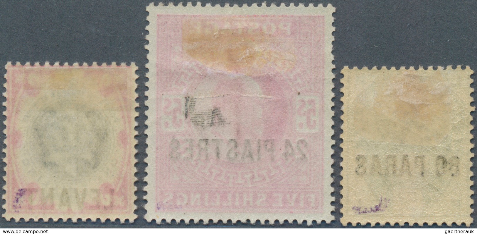 14254 Britische Post In Der Türkei: 1885, QV "80 PARAS" On 5 P Deep Yellow-green, 1902, KE VII "12 PIASTRE - Autres & Non Classés