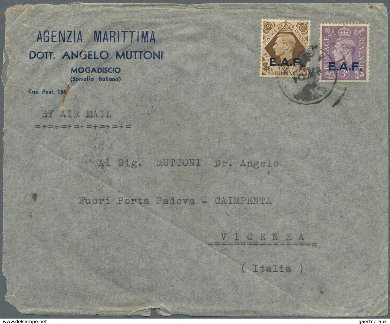 14260 Britische Militärpost II. WK: 1946/1947, British Occ. Somalia E.A.F., Group With 3 Airmail Covers: 2 - Sonstige & Ohne Zuordnung