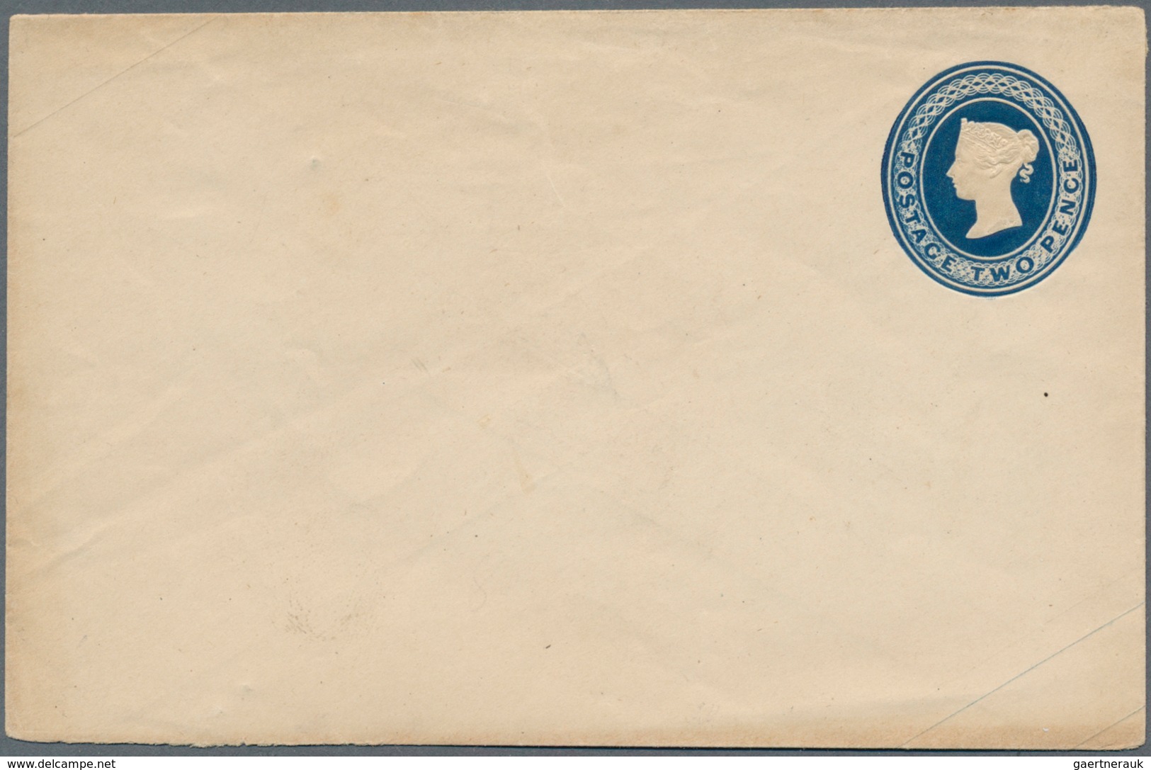 14264 Großbritannien - Ganzsachen: 1841, 2 D QV Stationery Envelope With Inverted Silk Thread On The Lower - 1840 Enveloppes Mulready