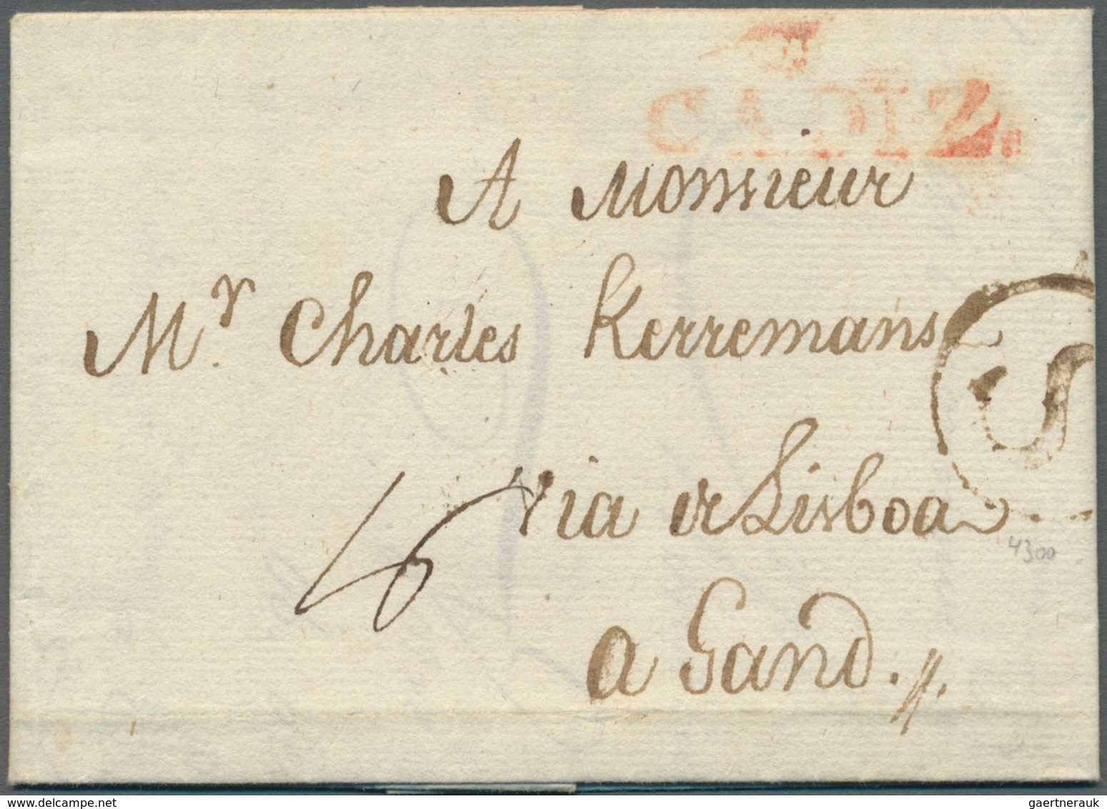 14274 Großbritannien - Stempel: 1794, Letter "S" For Spain In Circled Postmark Of London On Letter From Ca - Poststempel