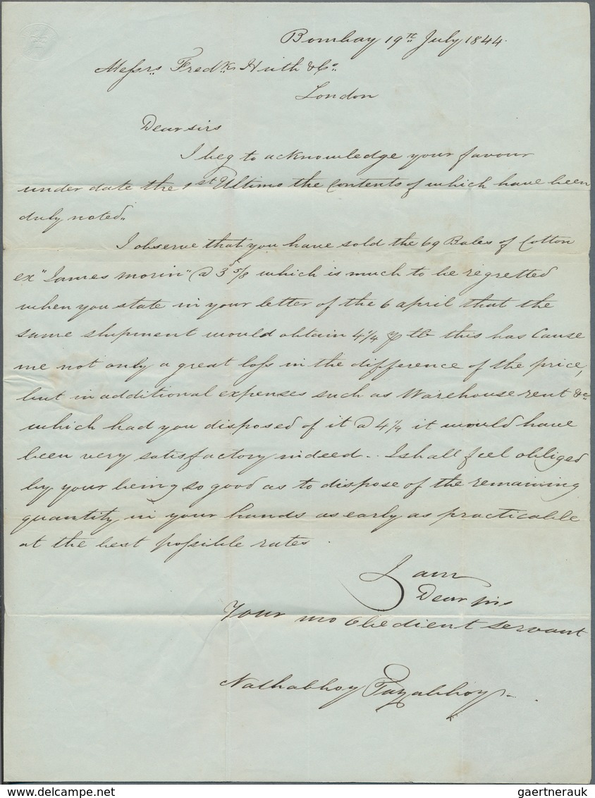 14276 Großbritannien - Besonderheiten: 1844 Entire Letter From Bombay To London, Dated Inside '19th July 1 - Sonstige & Ohne Zuordnung