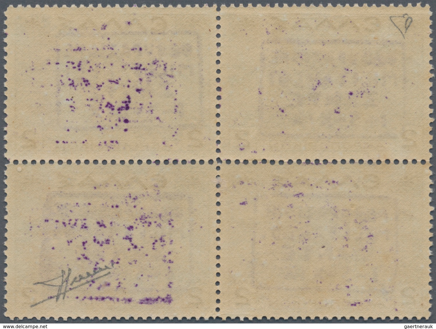 14287 Ionische Inseln - Lokalausgaben: Zakynthos: 1941, 2 Dr Green-blue Block Of Four With Violet Overprin - Ionische Inseln