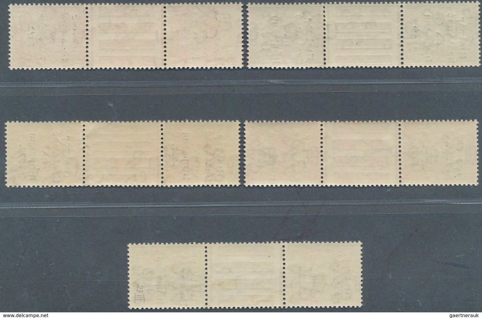 14304 Irland: 1922, "Rialtas" Overprints, Thom Printing, 1½d. To 1s., Complete Set Of Five Values In (fold - Lettres & Documents