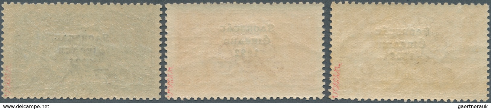 14312 Irland: 1922, "Saorstat" Overprints, Thom Printing, Three High Values, Unmounted Mint, Signed Vossen - Briefe U. Dokumente