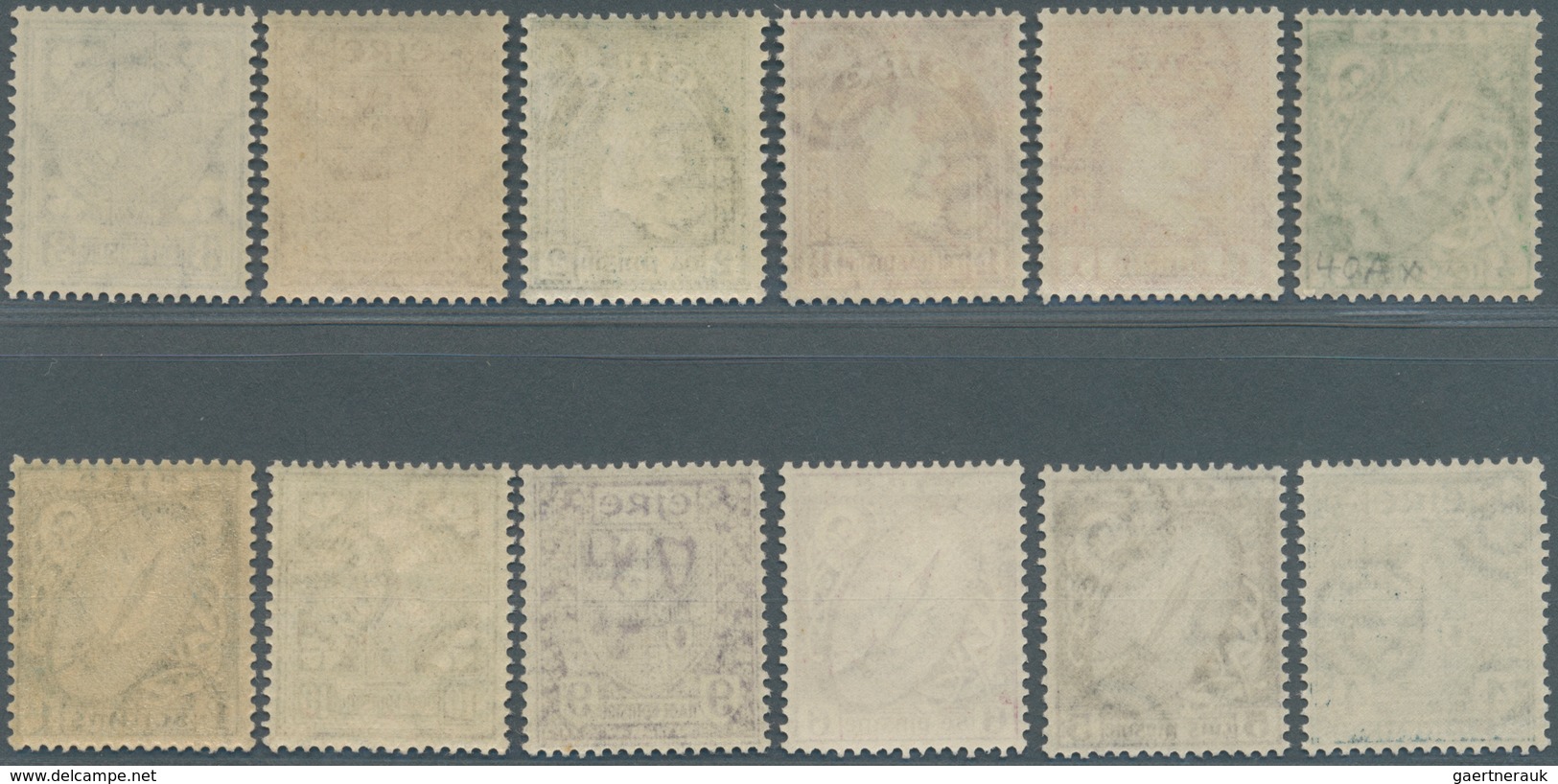 14314 Irland: 1922/1934, Definitives "National Symbols", Wm "SE", ½pg. To 1sc., Complete Set Of Twelve Val - Lettres & Documents