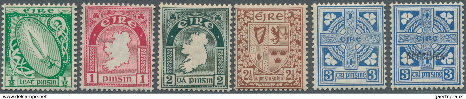 14318 Irland: 1922/1923, Definitives "National Symbols", Wm "SE", Five Values With Inverted Watermark, Unm - Lettres & Documents