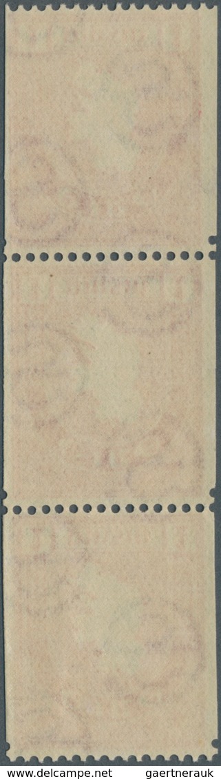 14321 Irland: 1933, 1pg. Carmine Perf. 15 X Imperf. (single Perf.) With Inverted Watermark, Coil Strip Of - Lettres & Documents