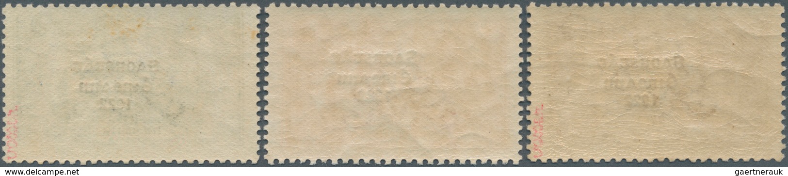 14324 Irland: 1925, "Saorstat" Overprints, Narrow Date, Three High Values, Unmounted Mint, 2s.6d. And 10s. - Lettres & Documents