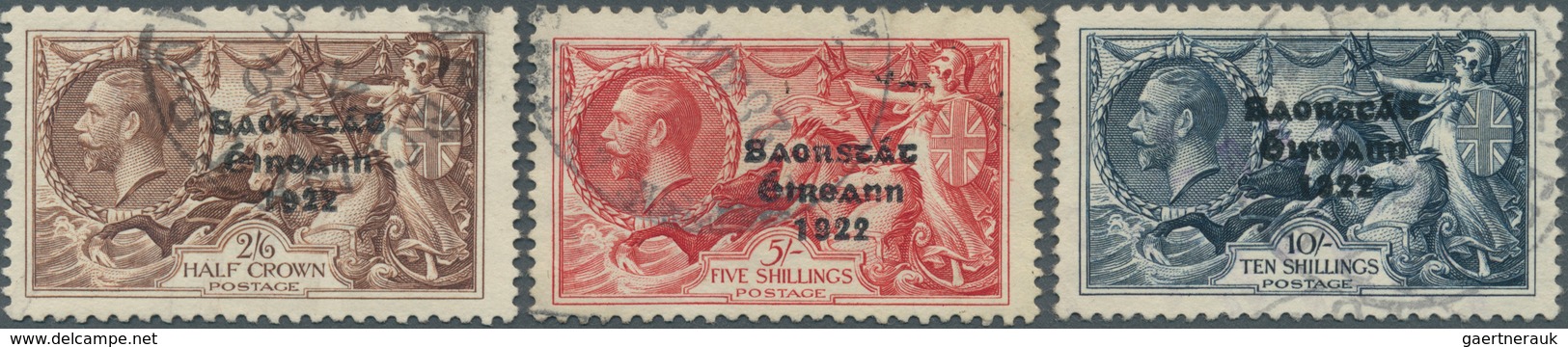 14329 Irland: 1935, "Soarstat" Overprints Re-engraved Issue, Three High Values Neatly Cancelled, 5s. Sligh - Briefe U. Dokumente